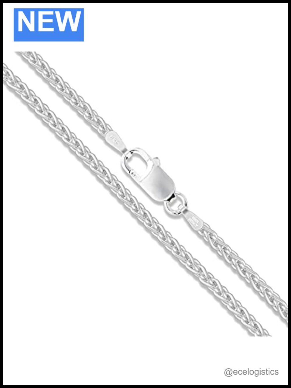 Sterling Silver Wheat Chain Necklace 1.5mm 26in Italy Spiga Foxtail Solid 925